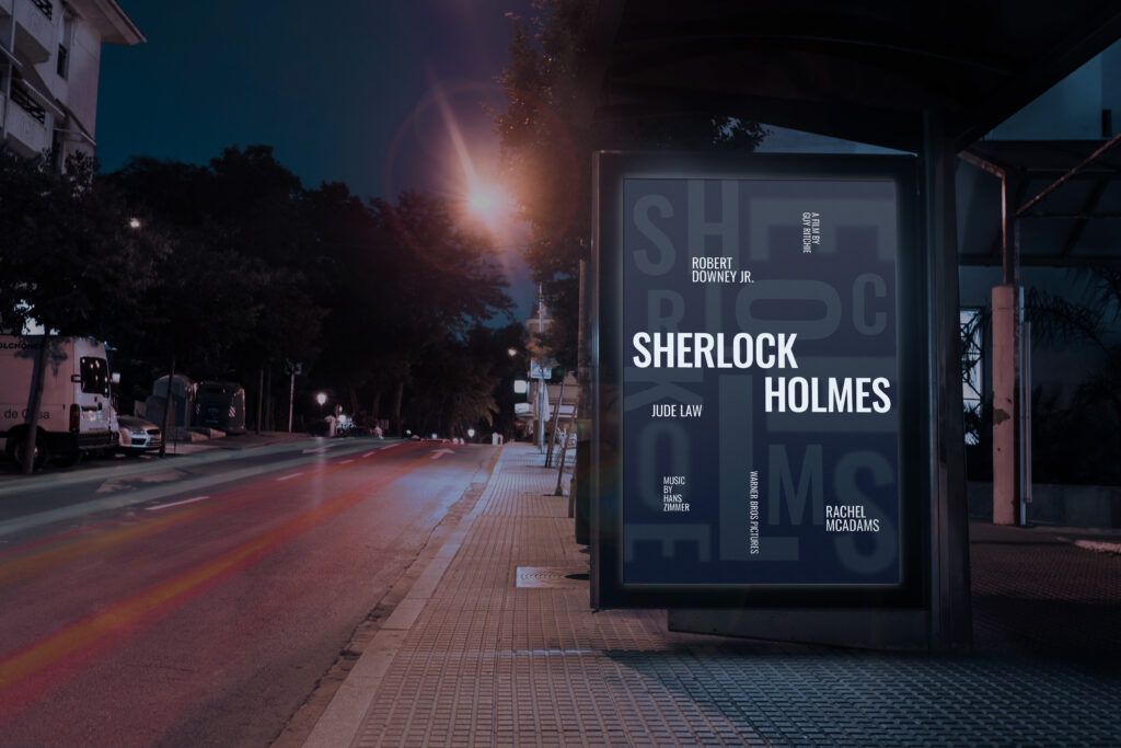 Design, poster, movie, film, Sherlock Holmes, detective,